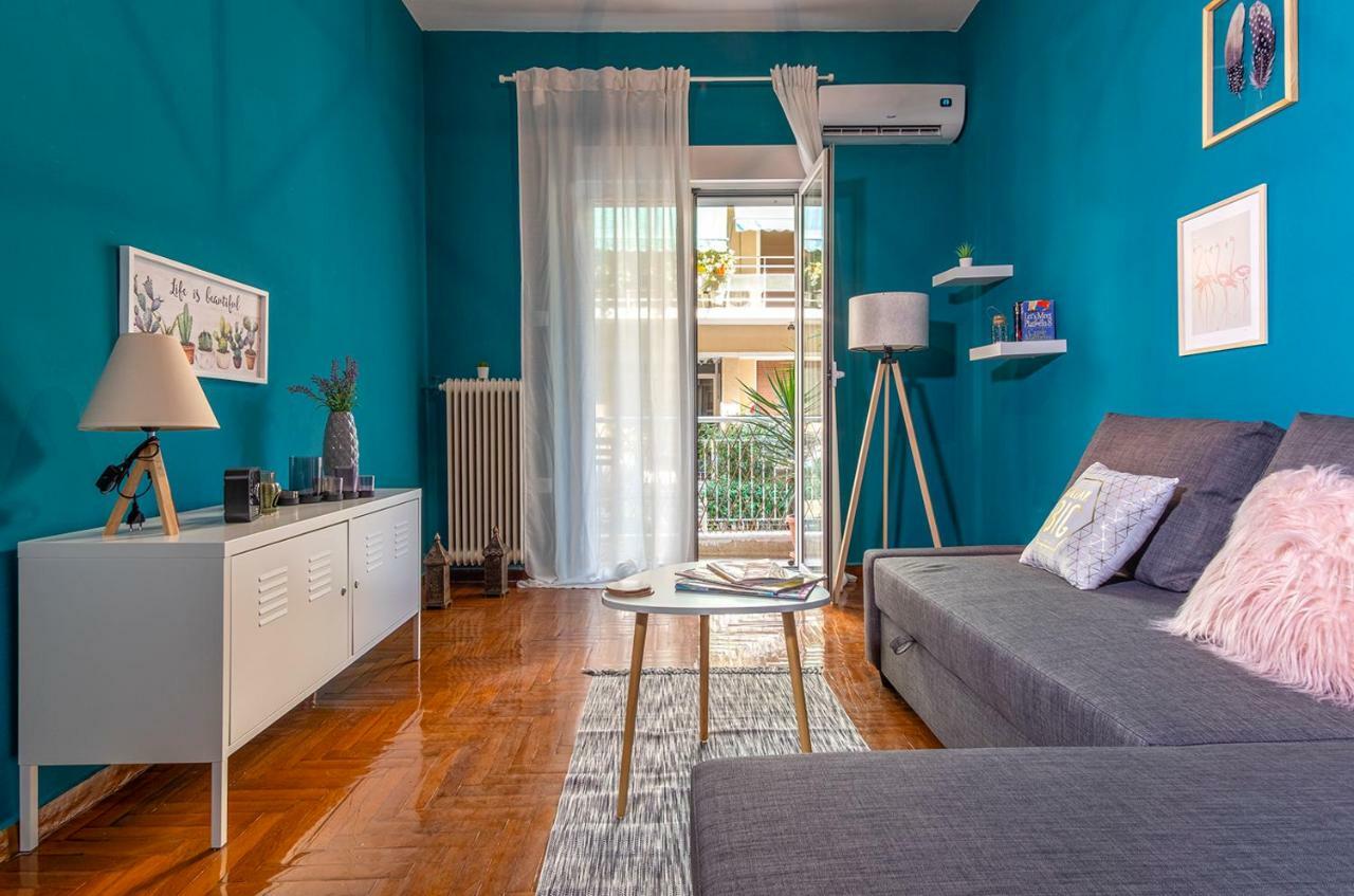 Colourful Apt,Airport Line,6 Min Metro,300 Mbps! Leilighet Athen Eksteriør bilde